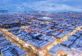 Erzincan şehir merkezi kış manzarası