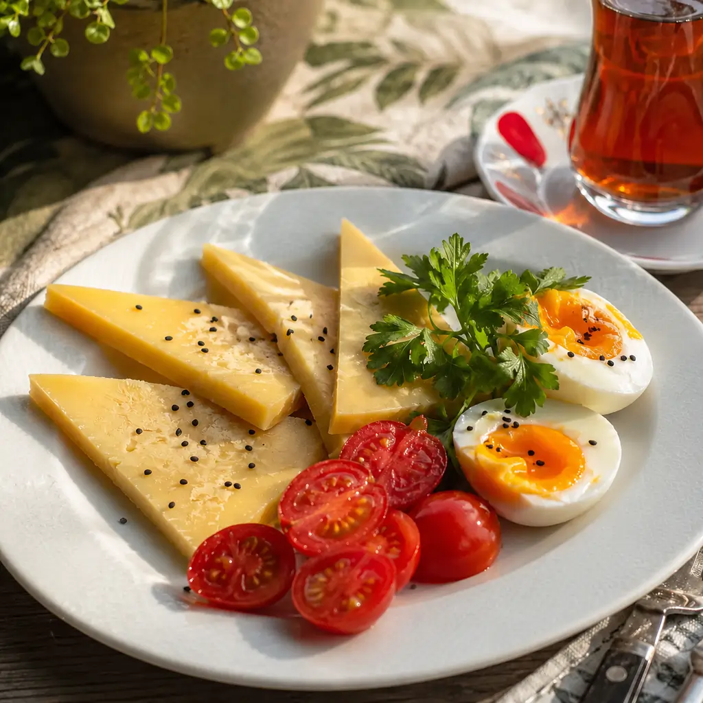 Eski kaşar kahvaltı tabağı servis önerisi